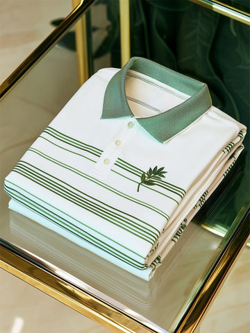Men’s Striped Logo Polo Shirt