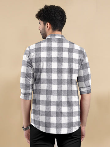 Metro Gingham Elite Cotton-Linen Shirt