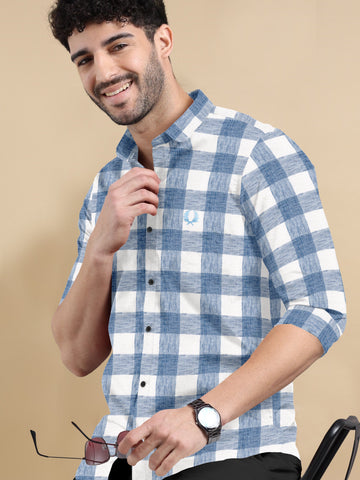 Metro Gingham Elite Cotton-Linen Shirt