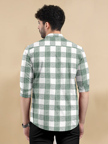 Metro Gingham Elite Cotton-Linen Shirt