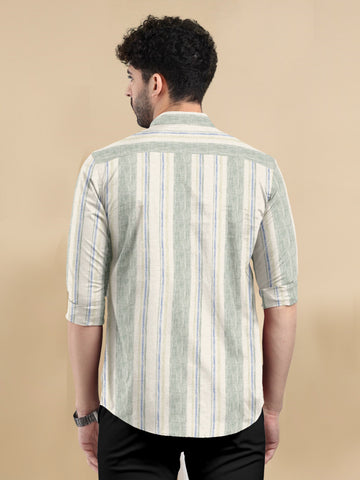 Linear Luxe Cotton-Linen Shirt
