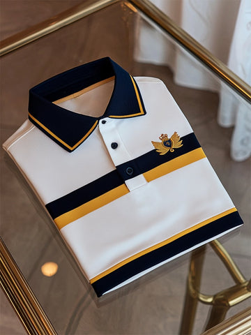 Men’s Striped Logo Polo T-Shirt