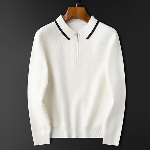 Textured half-zip Polo