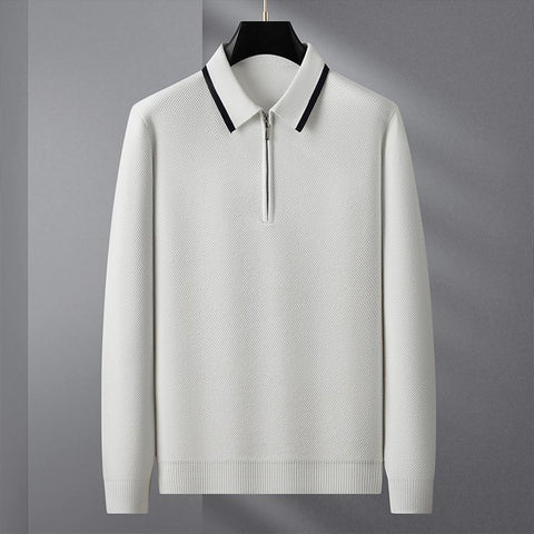 Textured half-zip Polo