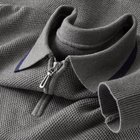 Textured half-zip Polo