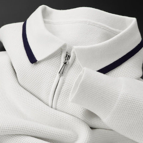 Textured half-zip Polo
