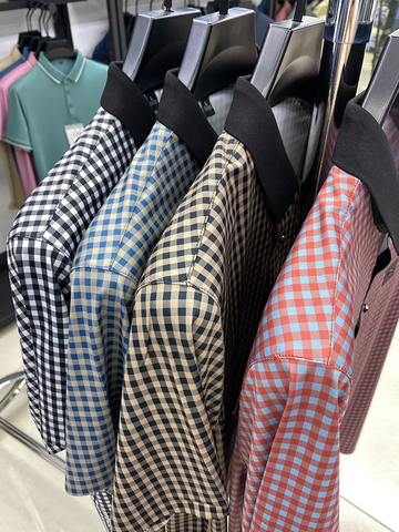 Gingham Contrast Polo T-Shirt