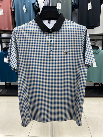 Gingham Contrast Polo T-Shirt