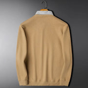 StratoLayer Dual-Collar Ribbed Sweatshirt