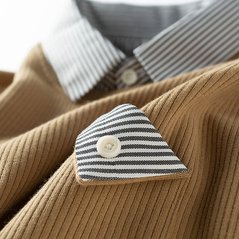 StratoLayer Dual-Collar Ribbed Sweatshirt