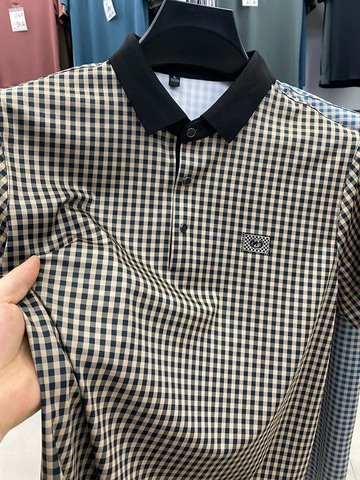 Gingham Contrast Polo T-Shirt