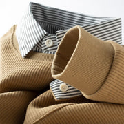 StratoLayer Dual-Collar Ribbed Sweatshirt