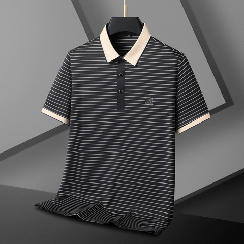 Casual Striped Polo T-Shirt