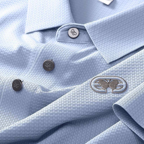 LuxeBreeze Crest Mesh Polo
