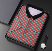 Gingham Contrast Polo T-Shirt