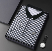 Gingham Contrast Polo T-Shirt