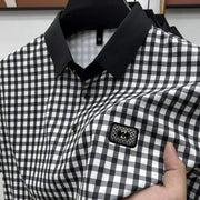 Gingham Contrast Polo T-Shirt