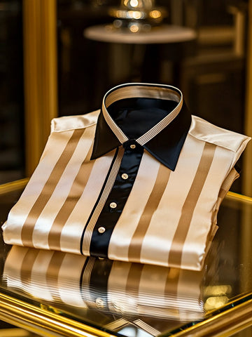 Charlie Sheen Style Satin Shirt