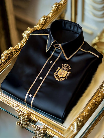 Men’s Satin Print Business Shirt