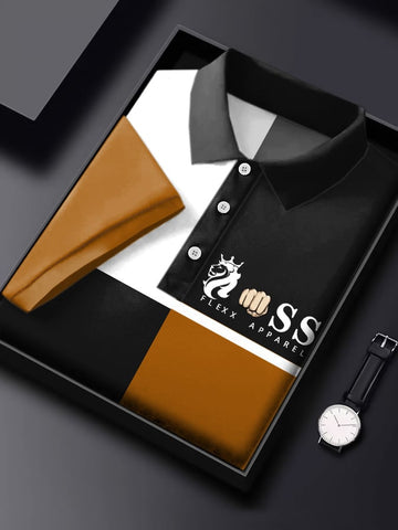 Men’s Letter Print Polo Shirt