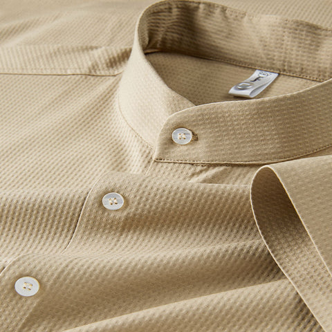 Breeze Textured Weave Mandarin Collar Shirt
