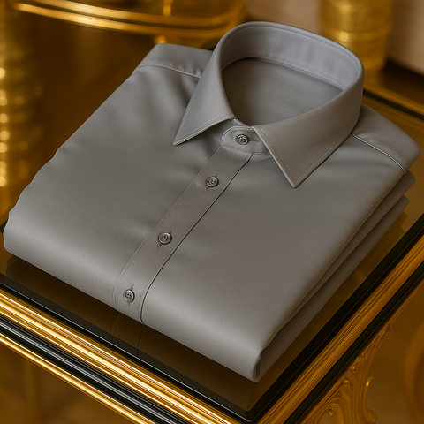 Men's Silk Luxury Business Long Sleeve Shirt